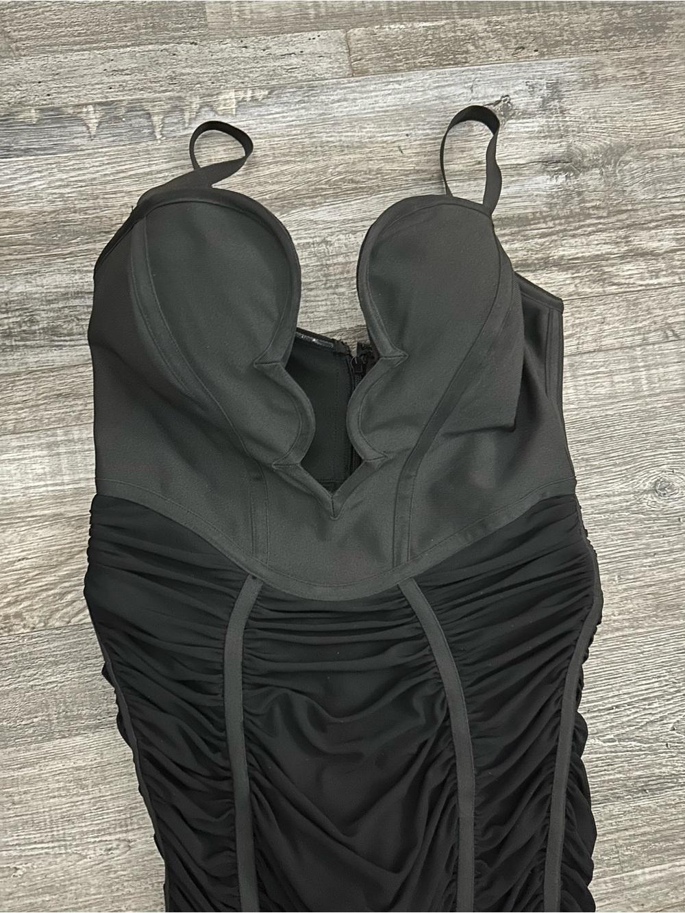 Fashion Nova NWT Black Bandage Ruched Midi Dress-Analise - Picture 2 of 7